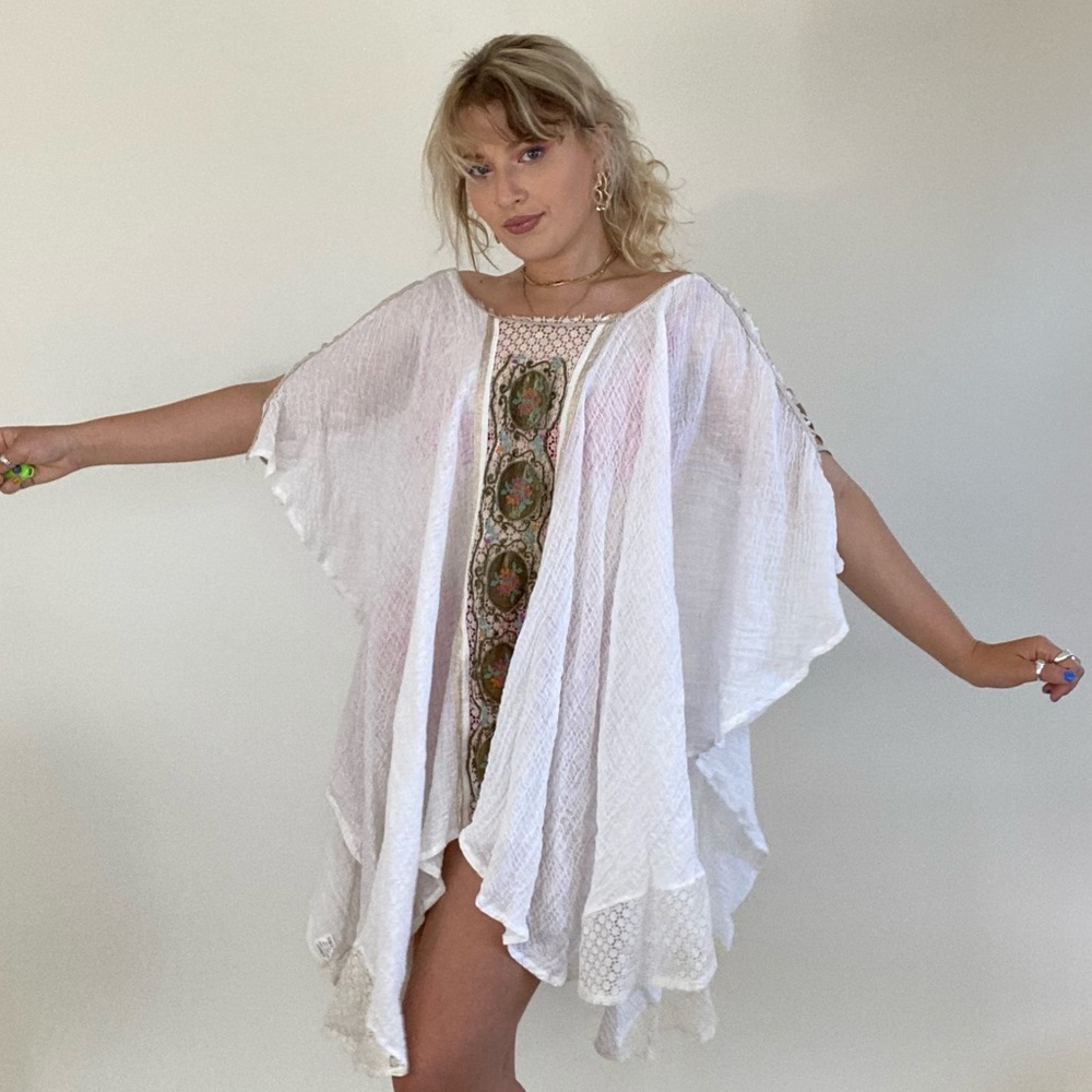 Angelic, white, boho velvet sundress by St Tropez